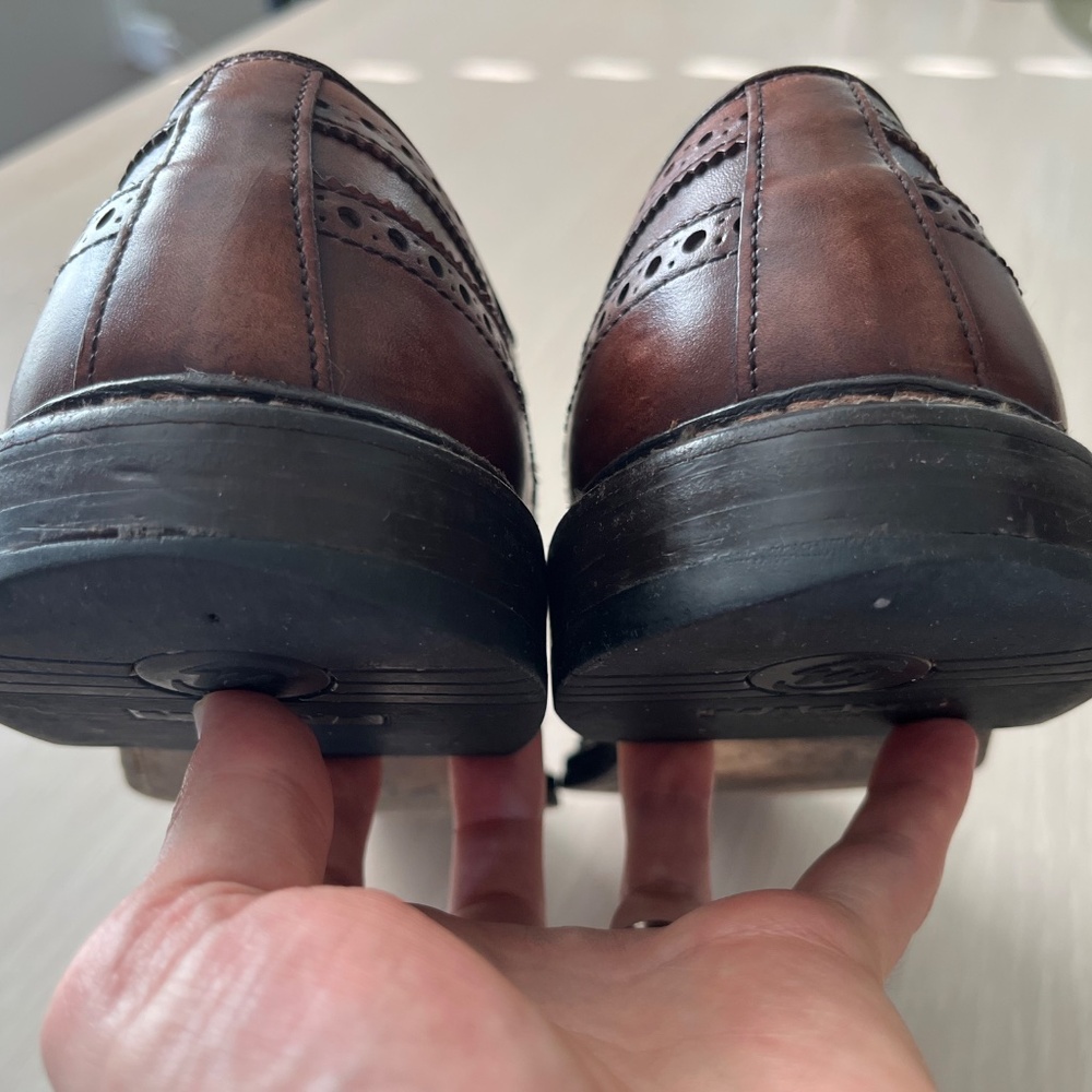Alden Shoes Mens 7.5 Long Wing Gunboat Bluchers Dark Brown Calfskin for J. Crew - Picture 12 of 14